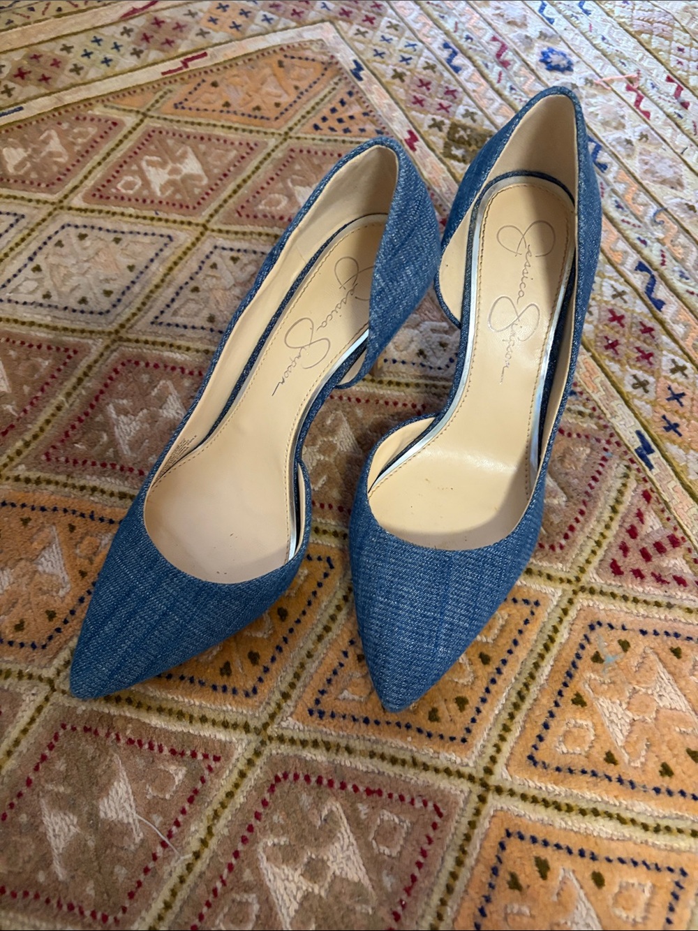 Jessica Simpson denim heels